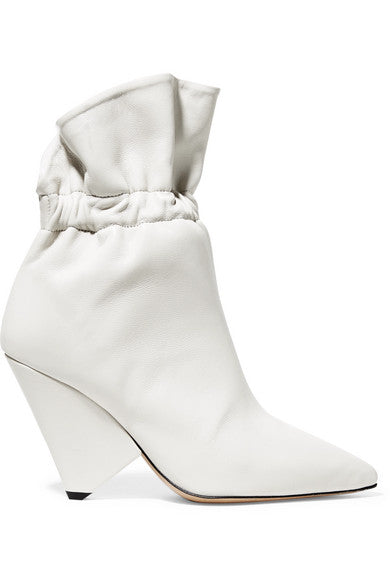 Lileas ruched leather ankle boots