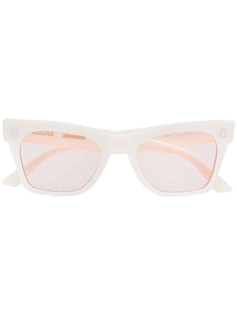 white and pink rectangular cat eye sunglasses