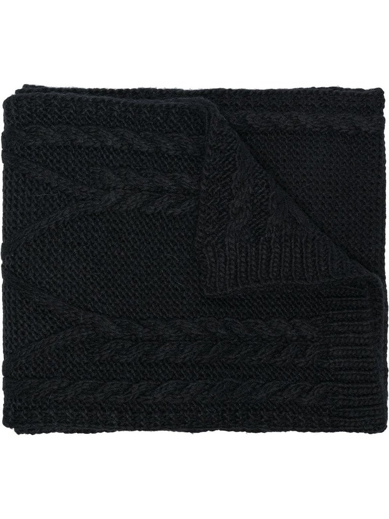 black Woven Wool Scarf