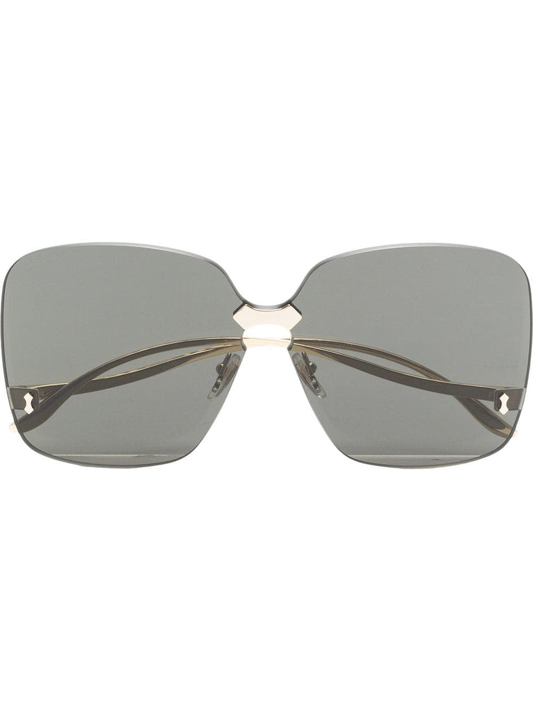 grey rimless square sunglasses