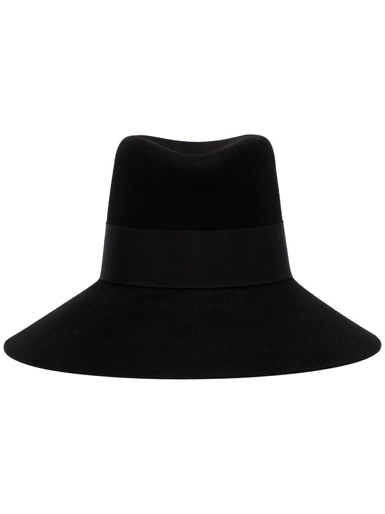 black Nina fur felt fedora hat