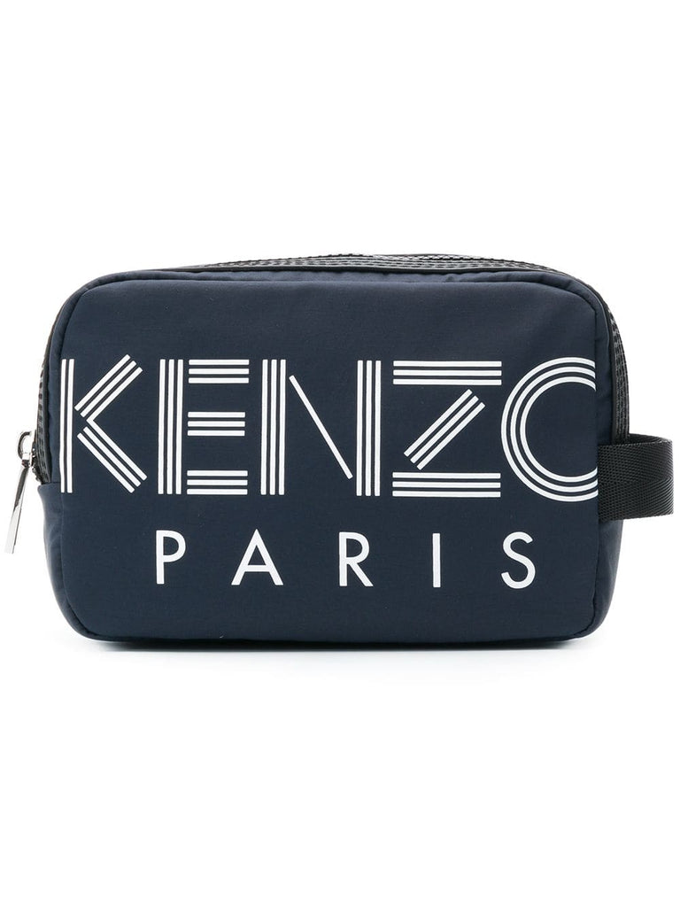 logo print wash bag