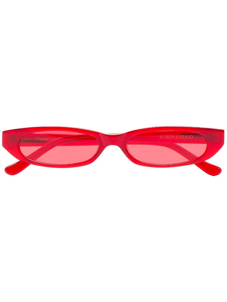 Red Frances Rectangular Sunglasses