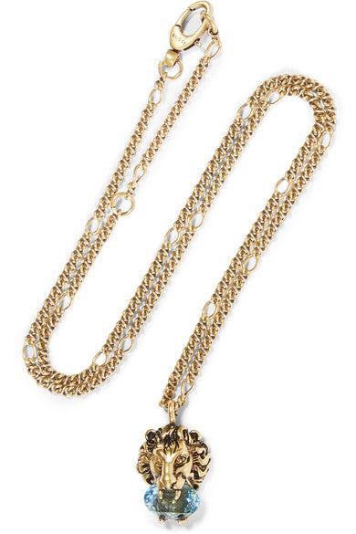 Gold-tone crystal necklace