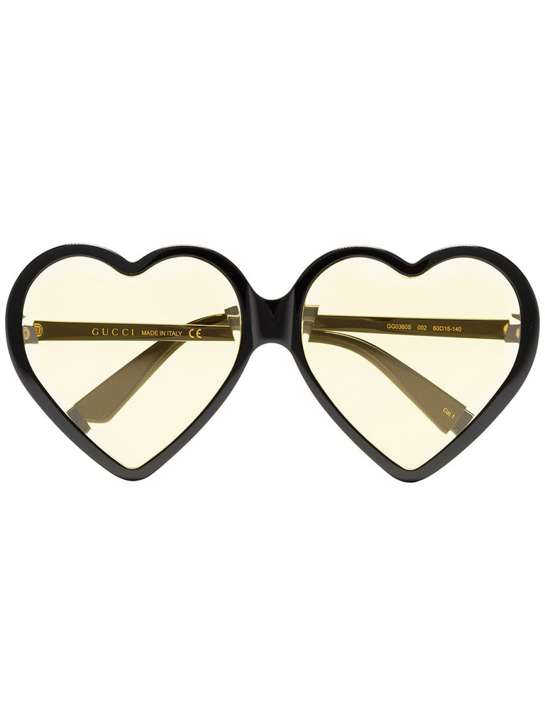 yellow heart-shaped sunglasses