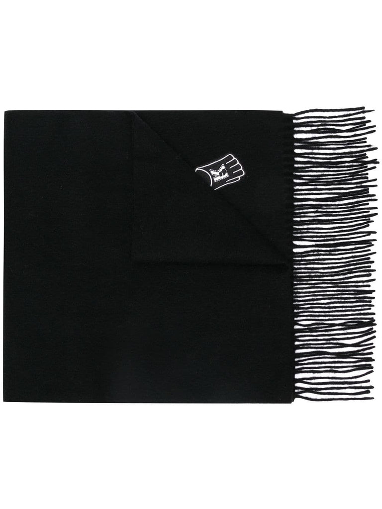 patch-work fringed scarf