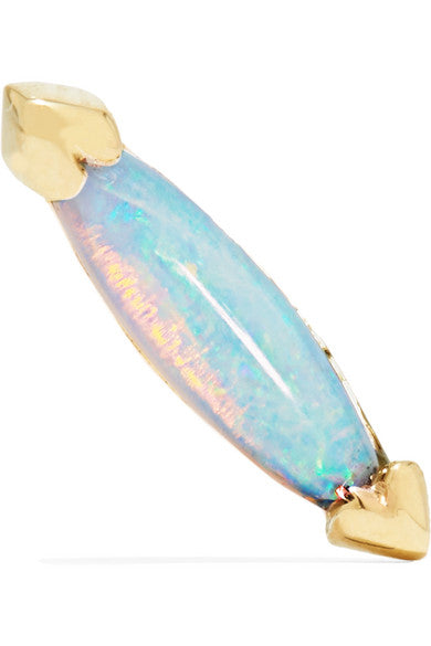 Eye 14-karat gold opal earring