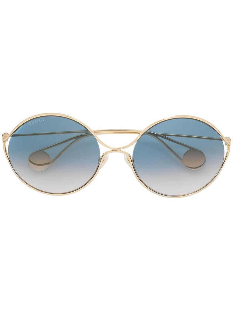 icy blue oversized round sunglasses