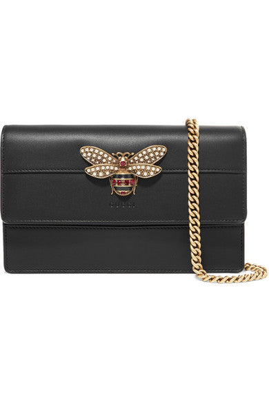 Queen Margaret embellished leather shoulder bag