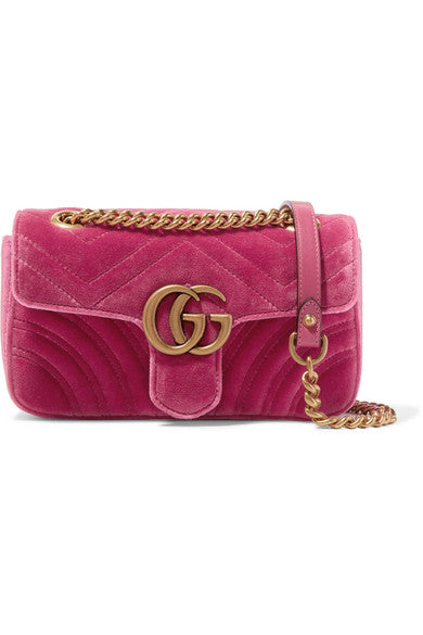 GG Marmont mini quilted velvet shoulder bag