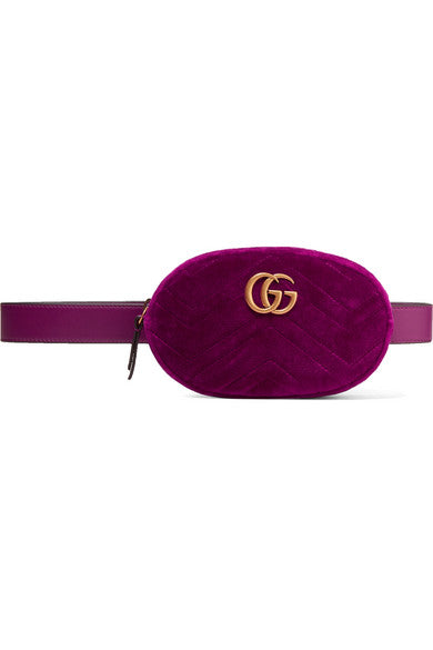 GG Marmont quilted velvet belt bag