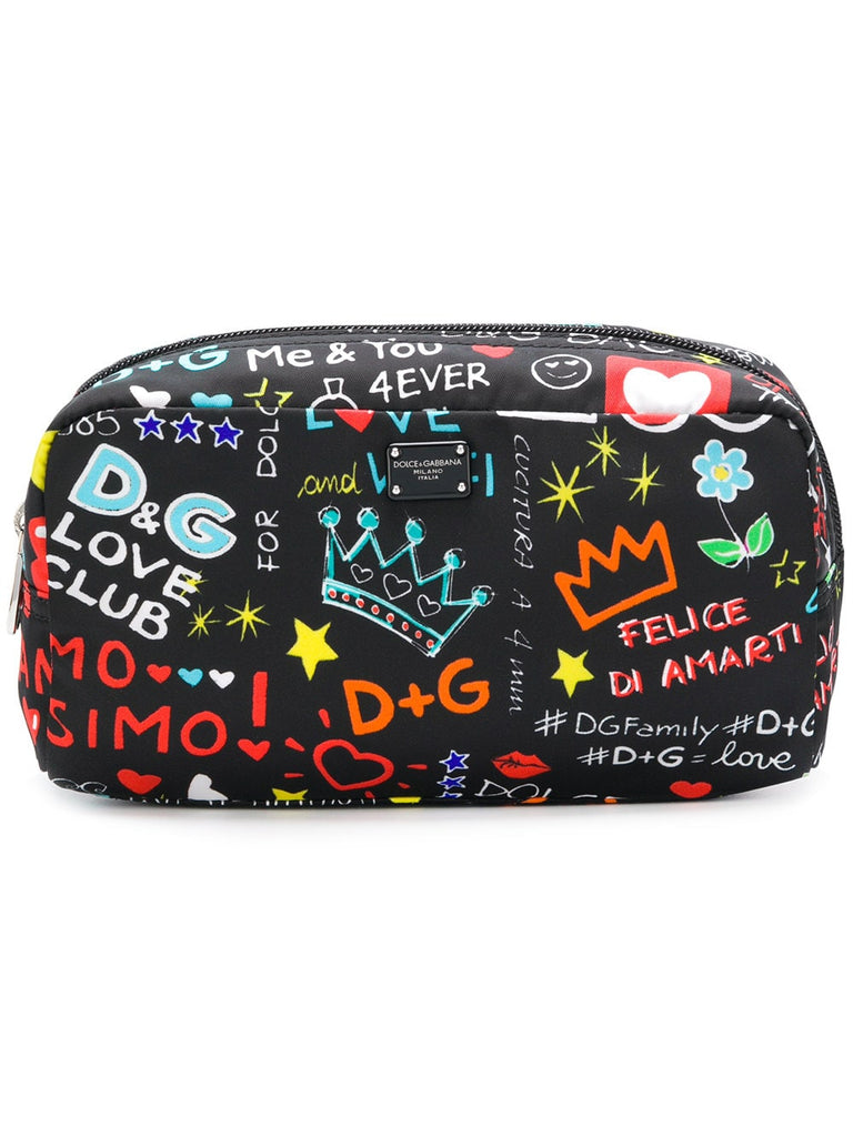 Mural print make-up bag