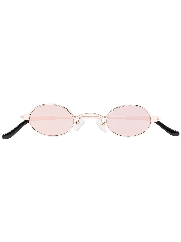 Rose Gold and Pink Doris Round Frame Sunglasses