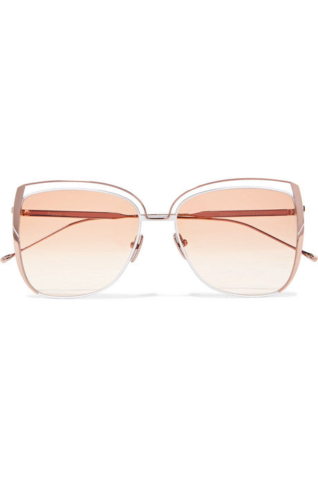 Poppy D-frame rose gold-tone sunglasses