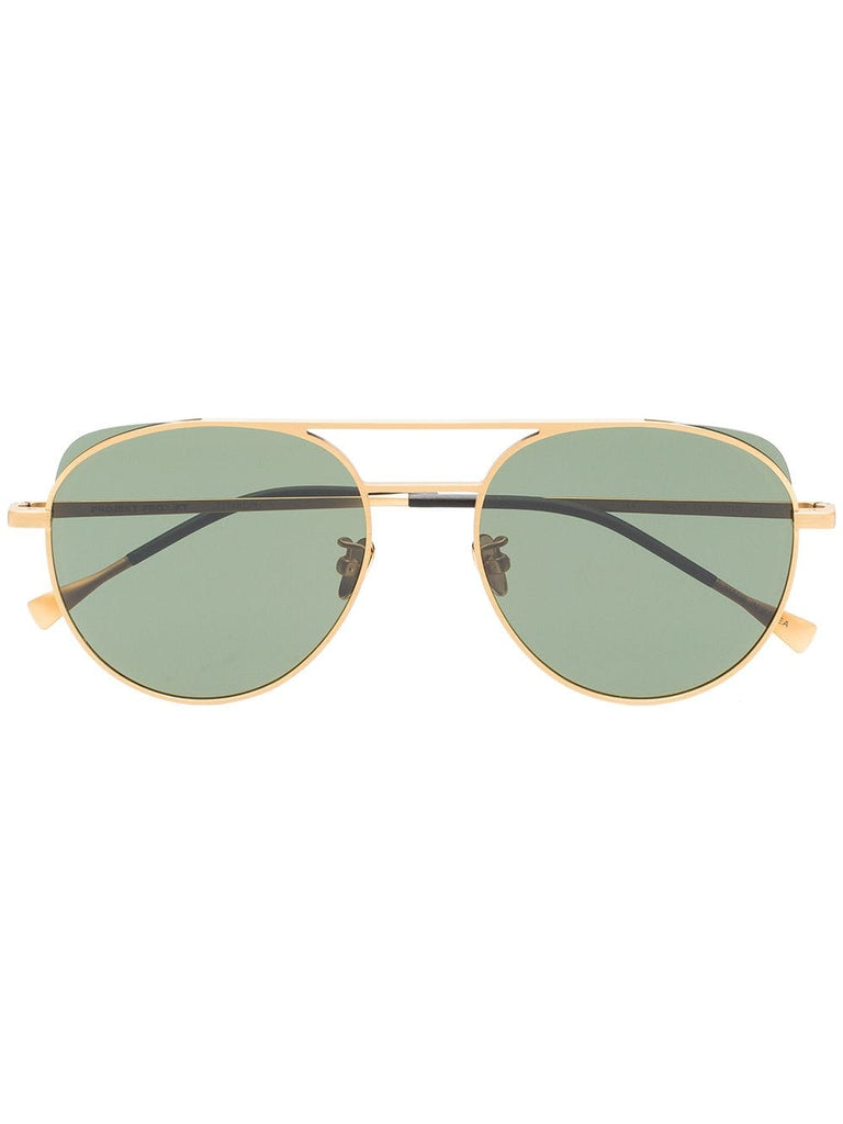 gold metallic double bridge 51 sunglasses