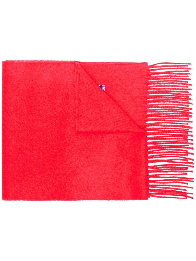 red sequin Guccy cashmere silk-blend scarf