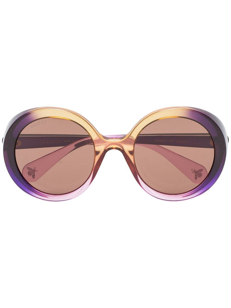 multicoloured tinted round sunglasses