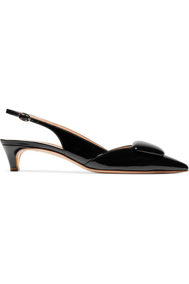 Misty patent-leather slingback pumps