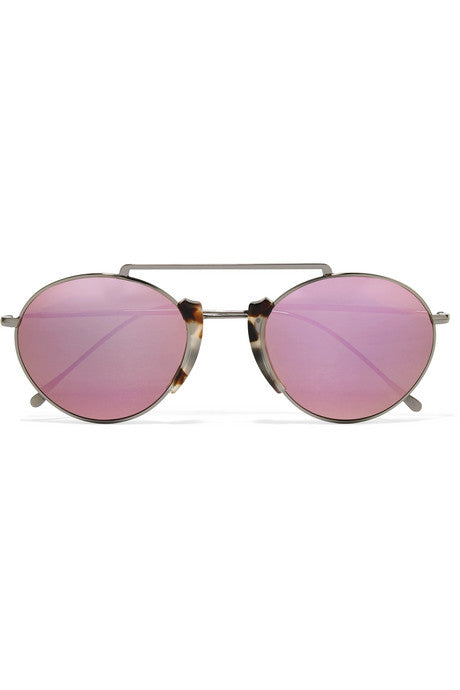 Varese round-frame tortoiseshell acetate and gunmetal-tone sunglasses