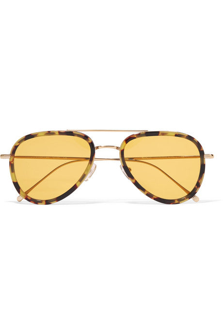 Wooster aviator-style tortoiseshell acetate and gold-tone sunglasses