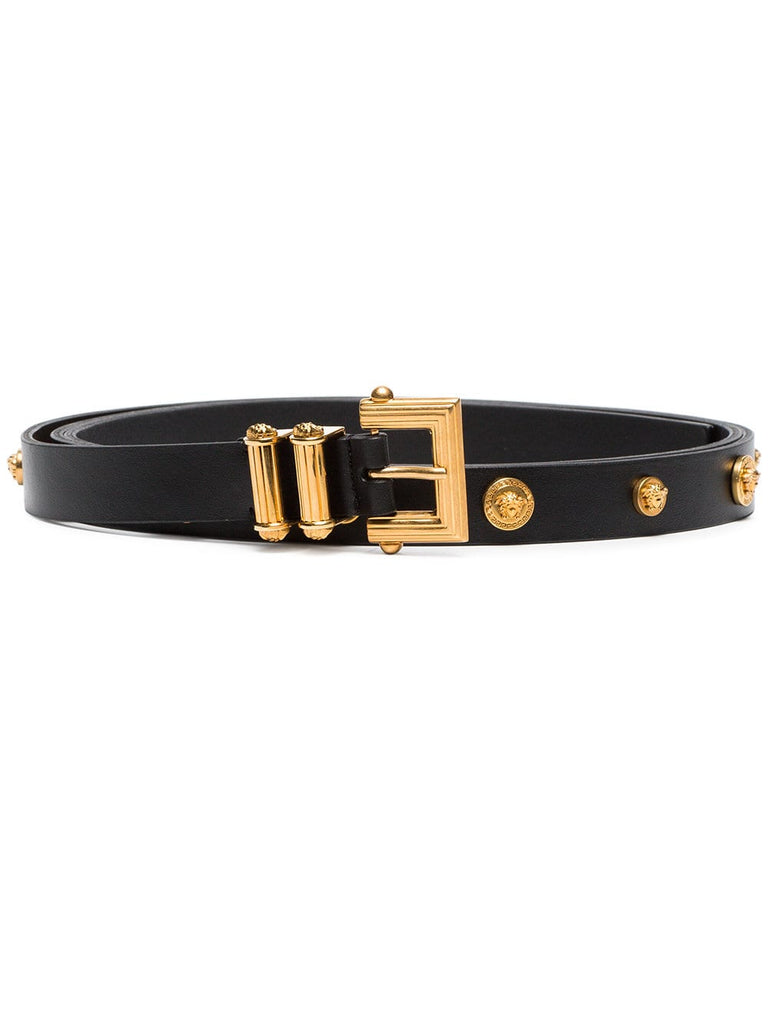 black square buckle tribute leather belt