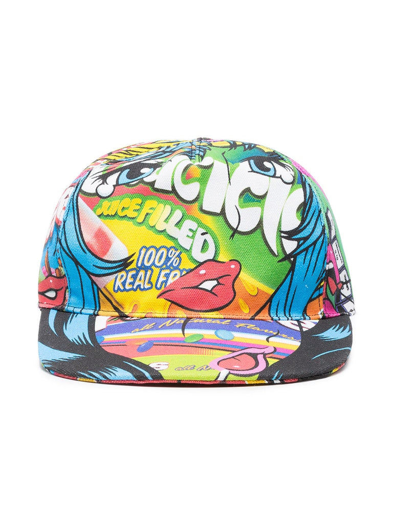 Multicoloured Graphic Visor Cap