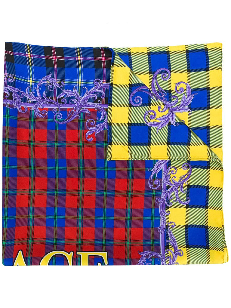 checked logo scarf