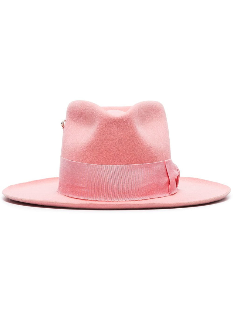 pink oasis zain beaver fur fedora hat