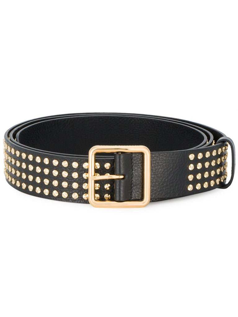 gold studded leather belt