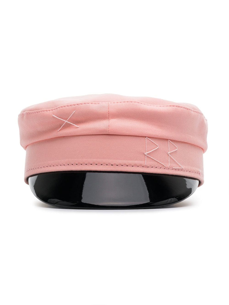 pink and black cotton hat