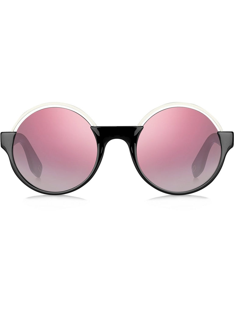 contrast round sunglasses