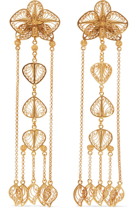 Orquídea gold vermeil earrings