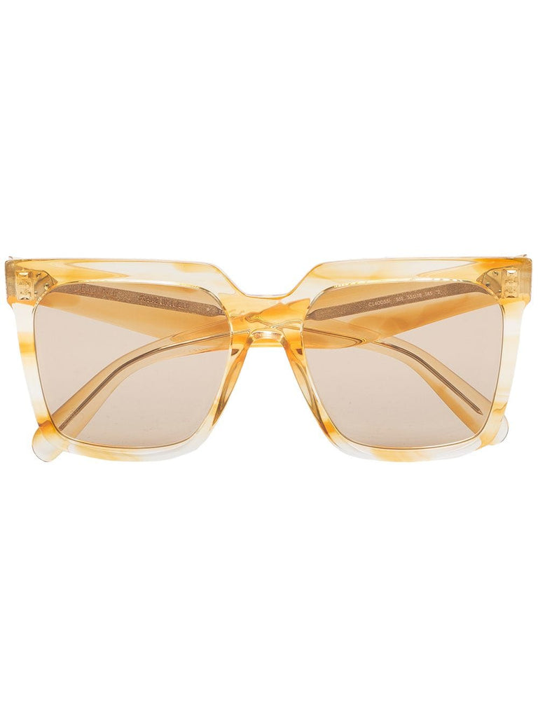 gold tone square cat eye sunglasses