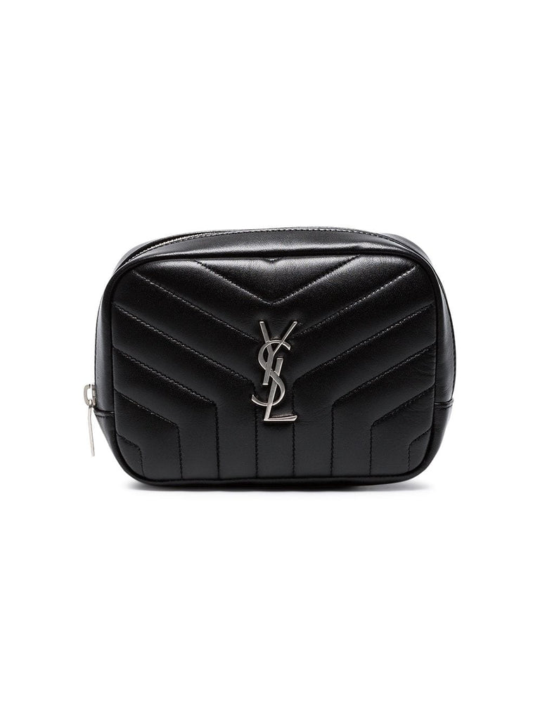 Black Lou Lou leather cosmetic bag