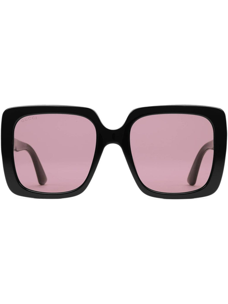 Rectangular-frame acetate sunglasses