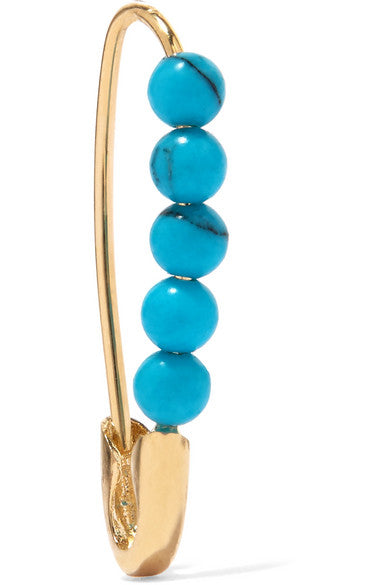 14-karat gold turquoise earring