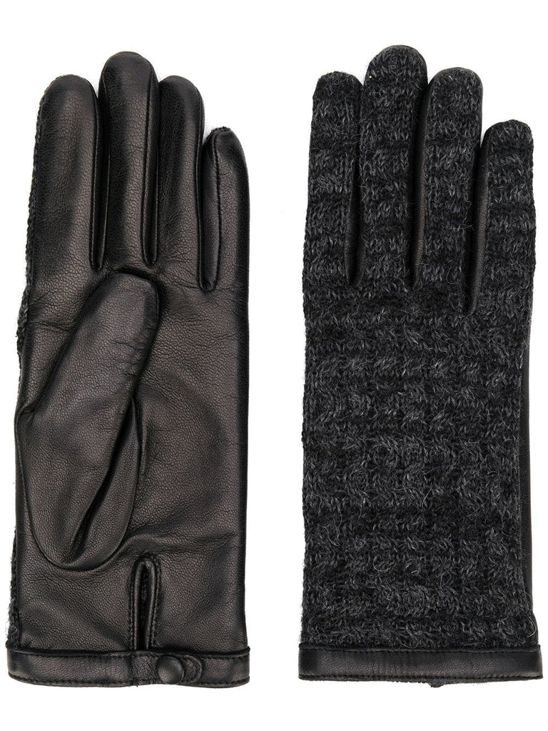 leather knitted gloves