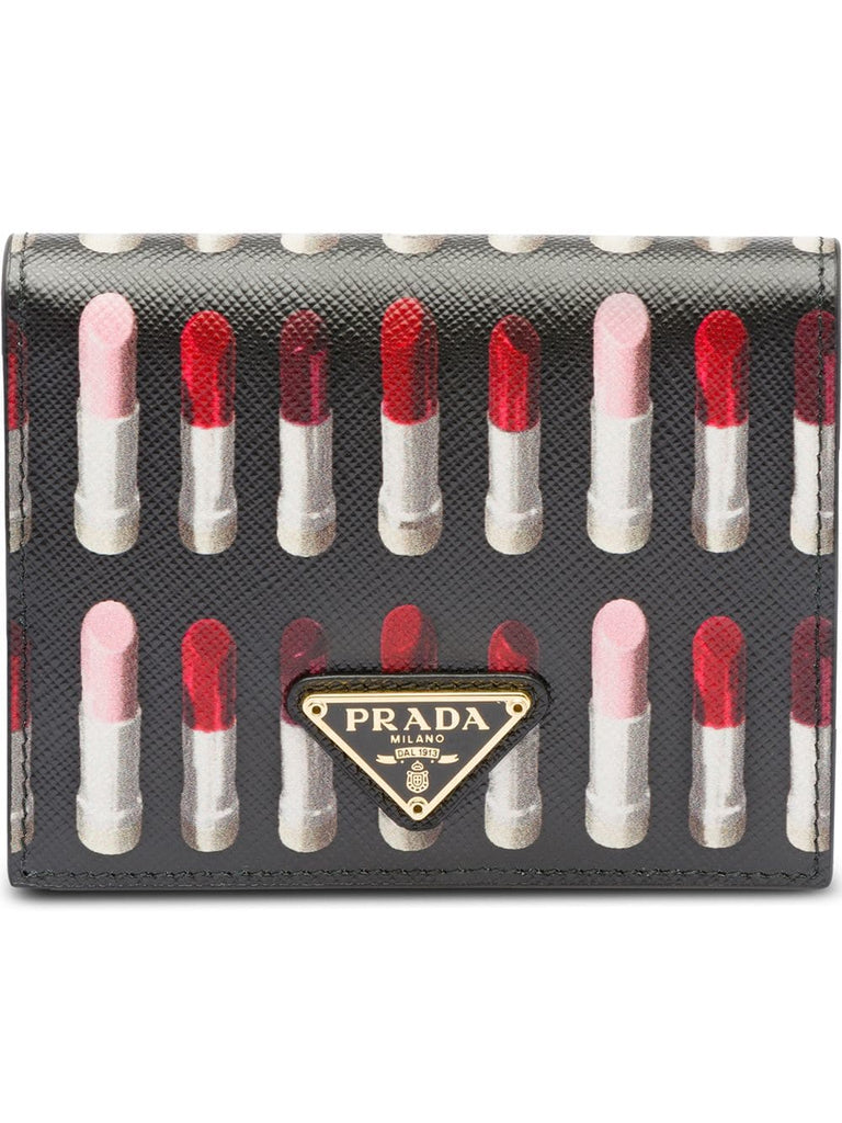 lipstick print wallet