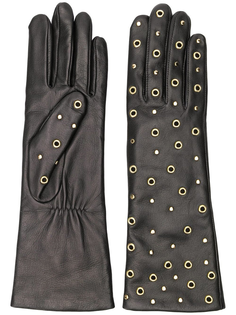 eyelet embellished gloves