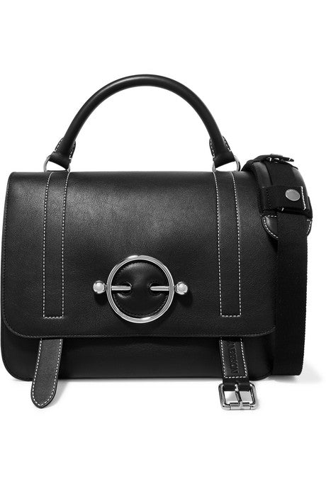 Disc leather and suede shoulder bag