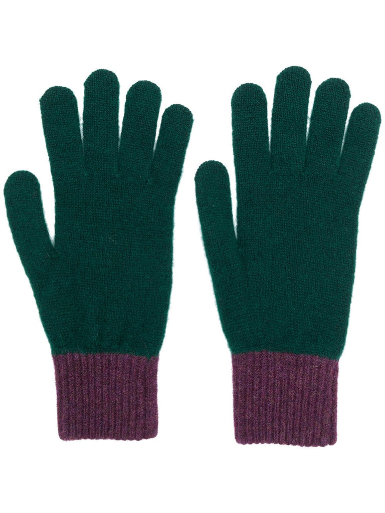 contrast knitted gloves