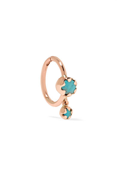 Lara 9-karat rose gold turquoise earring