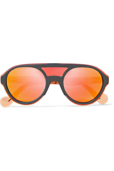 D-frame acetate mirrored sunglasses