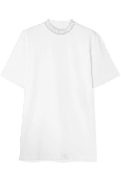 Gojina oversized intarsia-trimmed cotton-jersey T-shirt