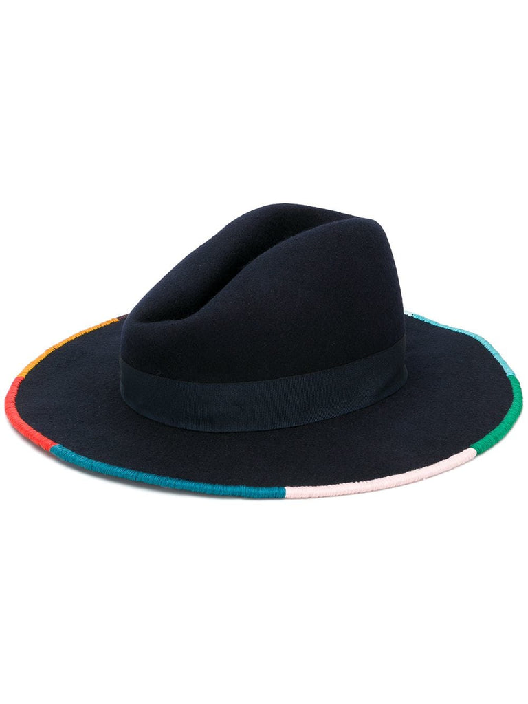 contrast-trim panama hat