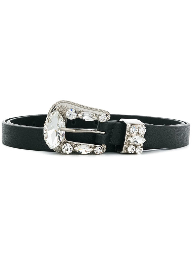 Riley crystal buckle belt