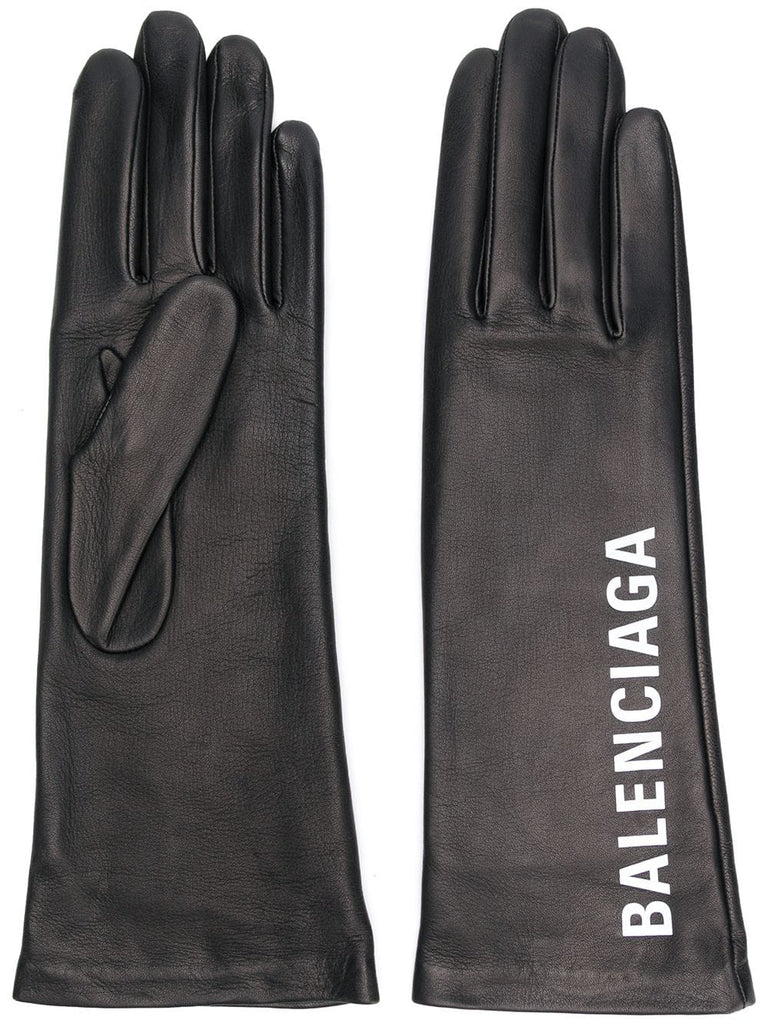 logo print gloves