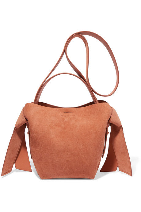 Musubi Mini knotted suede shoulder bag