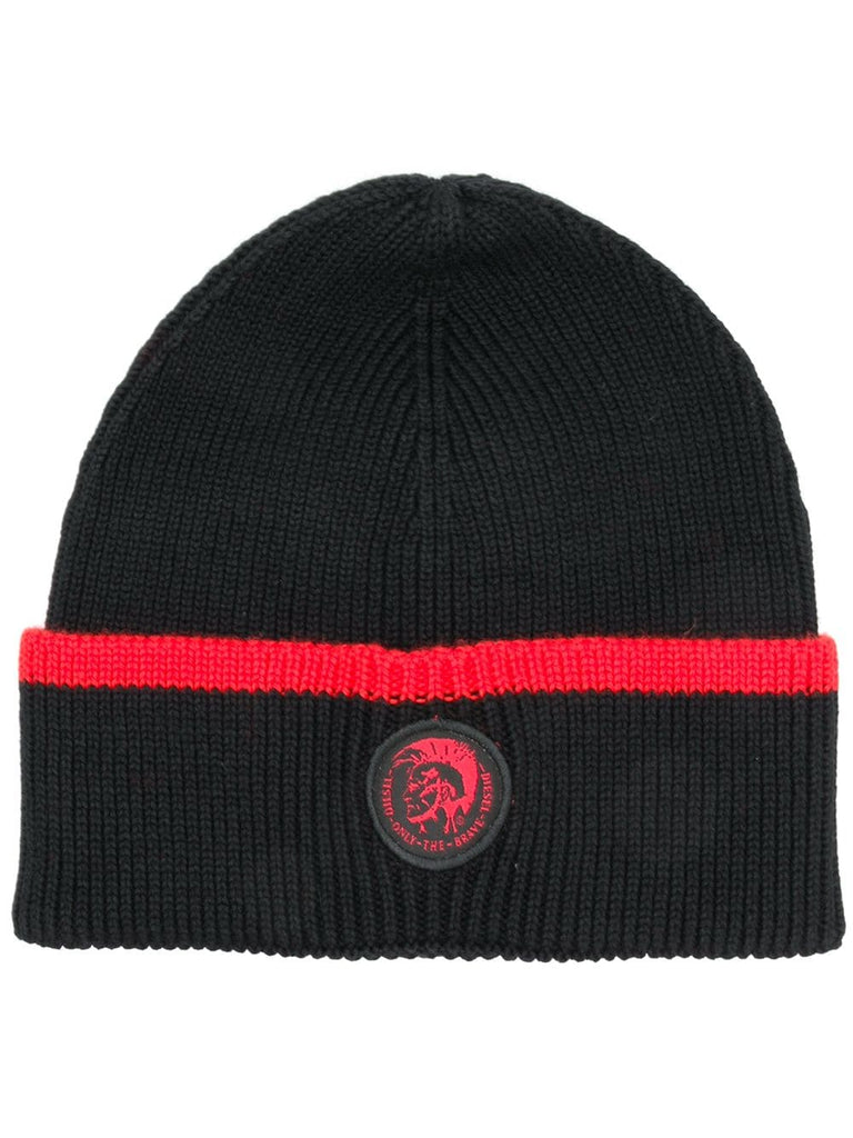 Diesel x AC Milan logo patch beanie