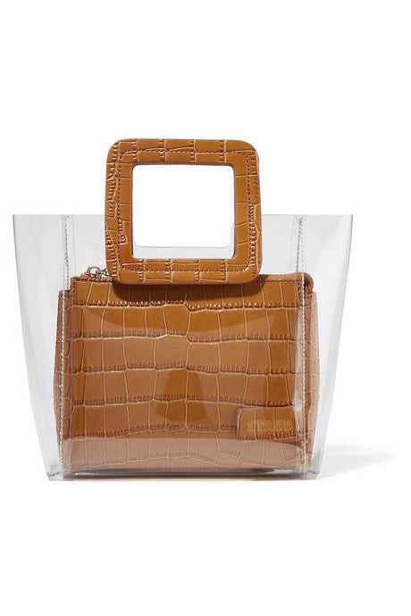 Shirley mini croc-effect leather and PVC tote